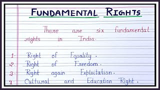 Fundamental RightsFundamental Rights namesTypes of fundamental rights [upl. by Brodeur183]