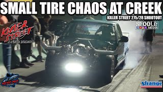 RADIALS vs SLICKS SMALL TIRE SHOOTOUT ON AN OLD SCHOOL SURFACE KILLER STREET JUNE 2024 [upl. by Eecyac]