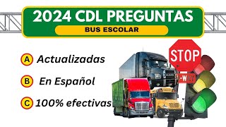 2024 EXAMEN ESCRITO CDL EN ESPAÑOL BUS ESCOLARLICENCIA DE CONDUCIR [upl. by Adnawyek]