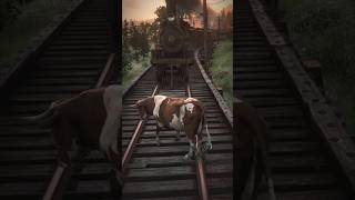 cow vs train 😰  RDR2 rdr2 rdr2gameplay reddeadredemtion2 gaming shorts train survival fyp [upl. by Jorgan]