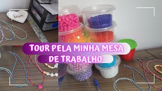 MOSTREI TUDO DA MINHA MESA DE PRODUÇÃO DE BIJUTERIAS EM MIÇANGAS PARA VOCÊS [upl. by Neiv333]