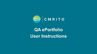 QA ePortfolio User Instructions [upl. by Stevy]