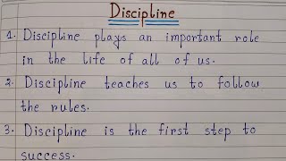 10 Lines On Discipline In English  10 Lines Essay On Discipline  Easy Sentences About Discipline [upl. by Adar]