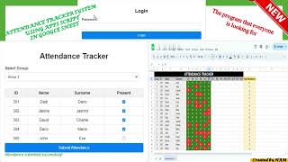 Attendance Tracker using Apps Script in Google Sheet New System Attendance Tracker in Apps Script [upl. by Jillayne724]