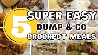 5 INGREDIENT DUMP amp GO CROCKPOT MEALS FOR BUSY FAMILES  QUICK amp EASY DINNER IDEAS [upl. by Hax]