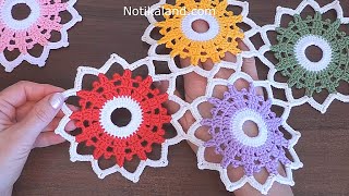 CROCHET EASY Crochet Motif Pattern for doily tablecloth [upl. by Lleumas]