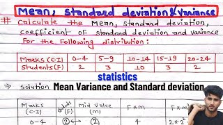 calculate standard deviation and its coefficient  Calculate Variance  Calculate means Statistics [upl. by Gwenette]