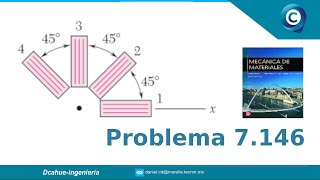 DEFORMACIÓN PLANA  ROSETAS DE DEFORMACIÓN  MECÁNICA DE MATERIALES  BEER  EJERCICIO 7146 [upl. by Desimone]