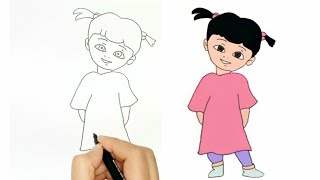 رسم سهل  رسم بو  شركة المرعبين المحدوده  رسم كارتون  easy drawing [upl. by Ahsahs]