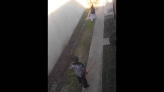 Crackhead neighbors fight with brooms [upl. by Ackerman]