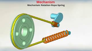 Mechanical Mechanism RotationalRope to Spring mechanism mechanism solidworks cad 3d design [upl. by Caundra647]