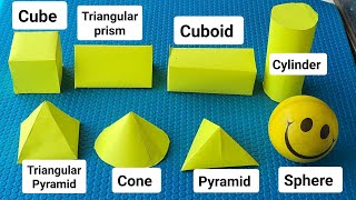 3D Shapes Model for School Project  Maths Shapes Project Model  Maths Shapes Names  Paper Shape [upl. by Notirb]