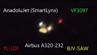 AnadoluJet SmartLynx  VF3097  YLLDJ Silent IAE V2500 Roar [upl. by Eisnil]