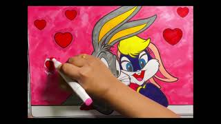 Colouring cartoon characters  Bugs Bunny amp Lola Bunny  favourite cartoon [upl. by Inobe]