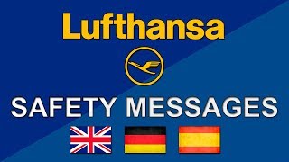 Safety Messages  LUFTHANSA  GERMAN amp ENGLISH amp SPANISH ✈ [upl. by Darb]