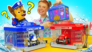 Die Schatztruhe der Meerjungfrau Spielzeug Video mit der Paw Patrol Waschanlage [upl. by Larkin623]