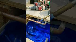 Fixing two screw holes in copper pipe asmr howto diy plumbing subscribe youtubeshorts tools [upl. by Noeled]