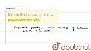 Define the following terms population density  10  HUMAN POPULATION GROWTH AND DISTRIBUTION [upl. by Ahsinad]