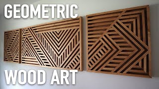 Geometric Wood Slat Wall Art [upl. by Hawley510]