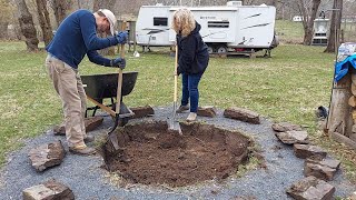 Building a Natural Rock Fire Pit  Our Favorite Design for a Firepit [upl. by Ephrayim]