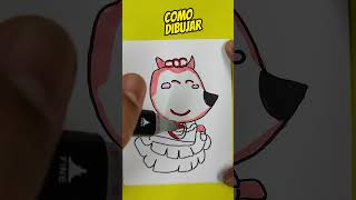 🔴 how to draw Wolfoo  Lucy in Mexican dress🐺  Simple drawings short shortswolfoo wolfoocartoon [upl. by Alekehs]