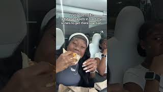 Vickey Cathey eats like a big back to get her sisters reaction 😱 shorts mukbang [upl. by Novanod]