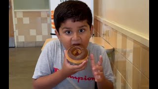 Watch my son eating Krispy Kreme donut  Family vlog [upl. by Sven]