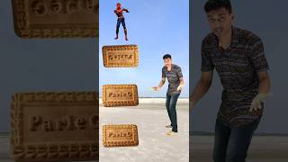 Spinning Parle g biscuits to Spiderman monkey frog jocker  funny vfx video 🙂shorts [upl. by Eeldarb]