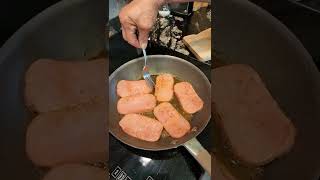 HOW TO COOK A PERFECT FRIED SPAM shorts spam [upl. by Helali84]