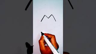 How to draw cat cartoon using M letter howtodraw kidsdrawing shorts PalakEducationArts [upl. by Einnaffit826]