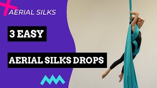 3 simple AERIAL DROPS  Beginner aerial silks drops [upl. by Akimrehs]