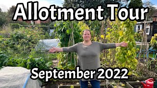 September 2022 Full tour of Allotment Plot Productive VegetablegardenUK 2 full plots [upl. by Bridwell]