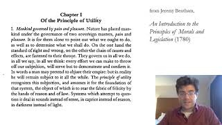 Benthams Utilitarianism  Part 1 [upl. by Nnod]