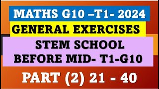 MATHS STEM SCHOOL G10T1 BEFORE MID TERM [upl. by Anestassia]