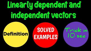 Linearly dependent and independent vectors examples linear dependence and independence [upl. by Carlyn852]