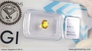 GS186  Yellow Sapphire 099 ct [upl. by Achilles569]