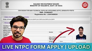 Live NTPC Form Apply  Documents कैसे Upload करें [upl. by Odravde306]