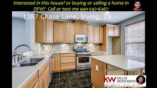 1387 chase lane Irving TX 75063 Hunters Ridge Townhomes [upl. by Ennaillek]