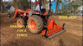 Old Kubota tractor leveling a yard part [upl. by Kcirneh]