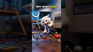 The Kitten’s DIY Disaster cat catsnkittens cuteanimal funny cutekittten cutecat katten [upl. by Eniretak]