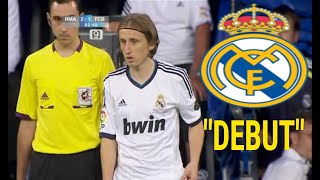 Debut de Luka Modrić con el Real Madrid vs FC Barcelona 29082012 [upl. by Berardo]