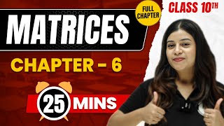 MATRICES in 25 Mins  Complete Chapter Mind  Map  Class 10 ICSE MATHS [upl. by Xonnel492]