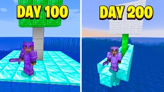 I Survived 200 Days Stranded At Sea in Minecraft Heres What Happened [upl. by Akinek969]