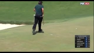 2018 US Open  Phil Mickelson meltdown Two penalty strokes putting [upl. by Merilyn94]