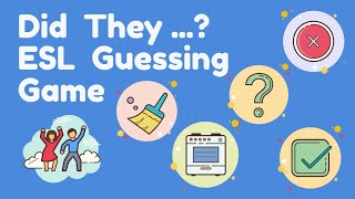 Did they  Yes they did OR No they didnt  Past Tense ESL Classroom Guessing Game [upl. by Waldron]