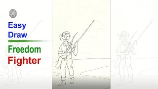 How to Draw a freedom fighter of Bangladesh  Figure drawing Easy Step by Step  shorts [upl. by Yankee871]