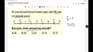 BASİT HARMONİK HAREKET 1PERİYOT KONU ANLATIMI VE SORU ÇÖZÜMÜ [upl. by Einned79]