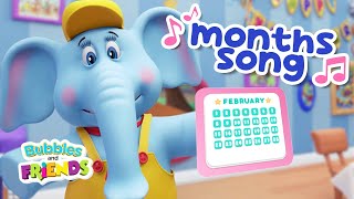 🎵 Months of the Year Song 🎵 Learn the 12 months of the year with Bubbles amp Friends  Songs for kids [upl. by Asta]