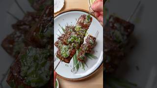 If cooking the whole steak is overwhelming make these steak skewers instead [upl. by Srini]