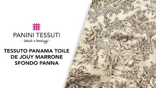 Tessuto Panama Toile De Jouy Marrone Sfondo Panna [upl. by Auqenaj313]